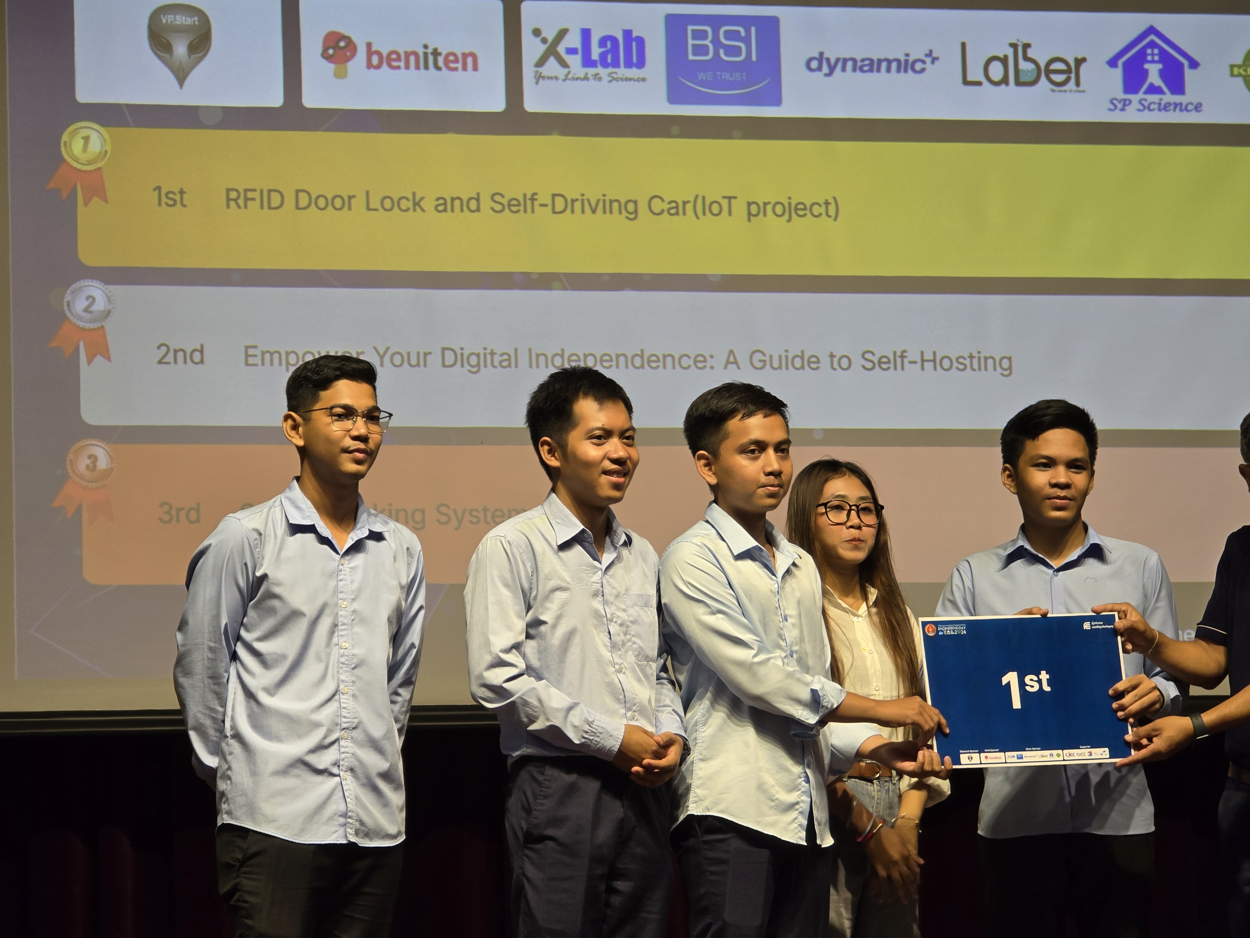 Receiving the 1st Place Award